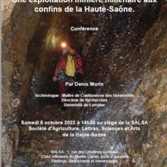 Samedi 8 octobre 2022, à 14h30, conférence de Denis Morin sur les mines de Château-Lambert