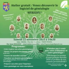 Atelier gratuit : découvrez le logiciel de Généalogie : HEREDIS pro !