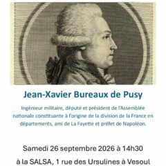 Samedi 26 septembre 2026 : Conférence Jean-Xavier Bureaux de Pusy